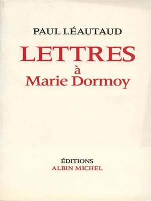 cover image of Lettres à Marie Dormoy